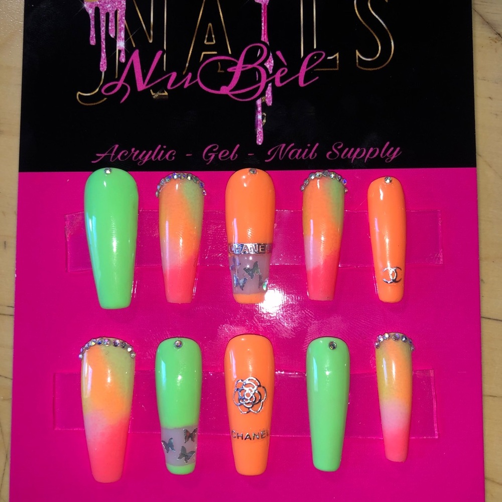 Rainbow sherbet Press On Nails
